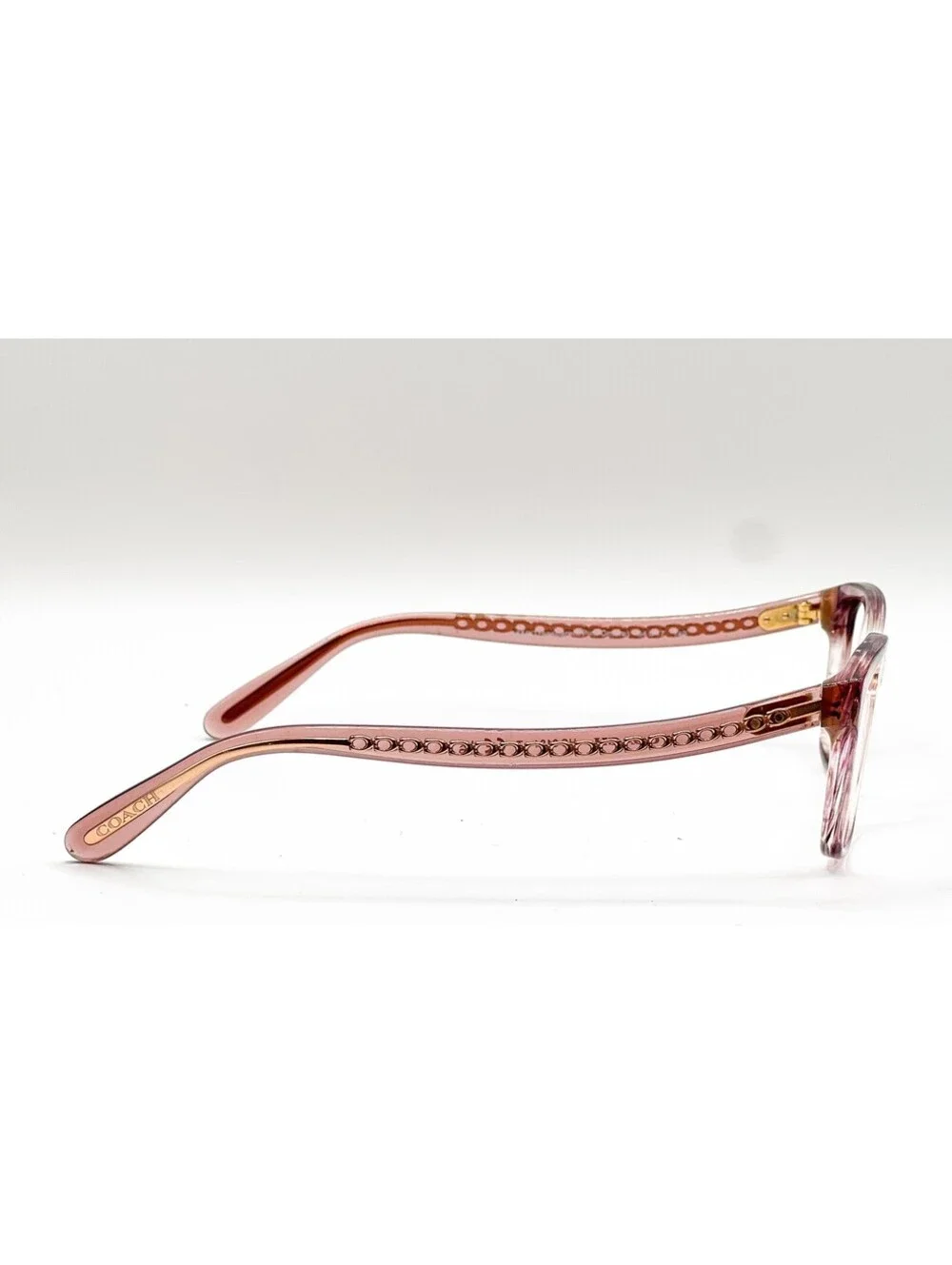 Coach HC 6181 5656 Transparent Pink Ombre Rectangle Eyeglass Frames 54-17-140